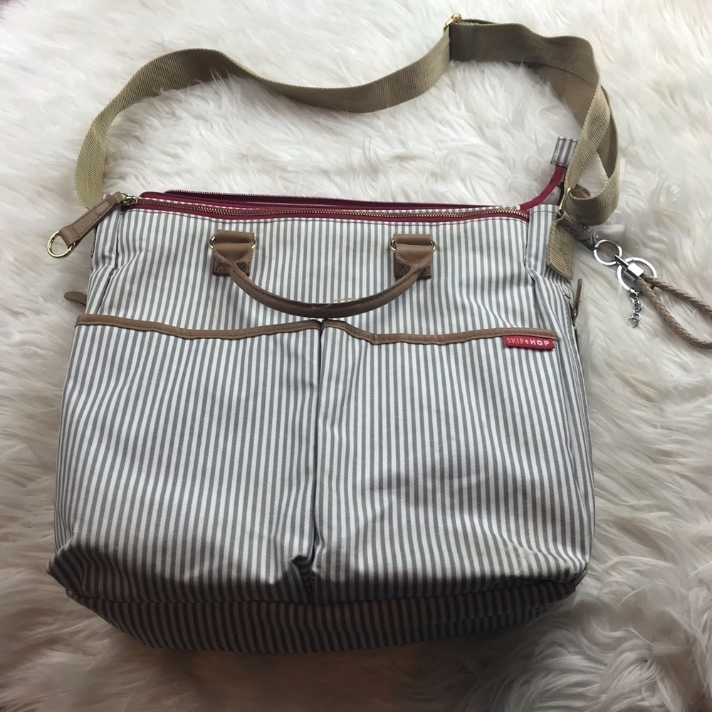 Skip Hop striped diaper bag